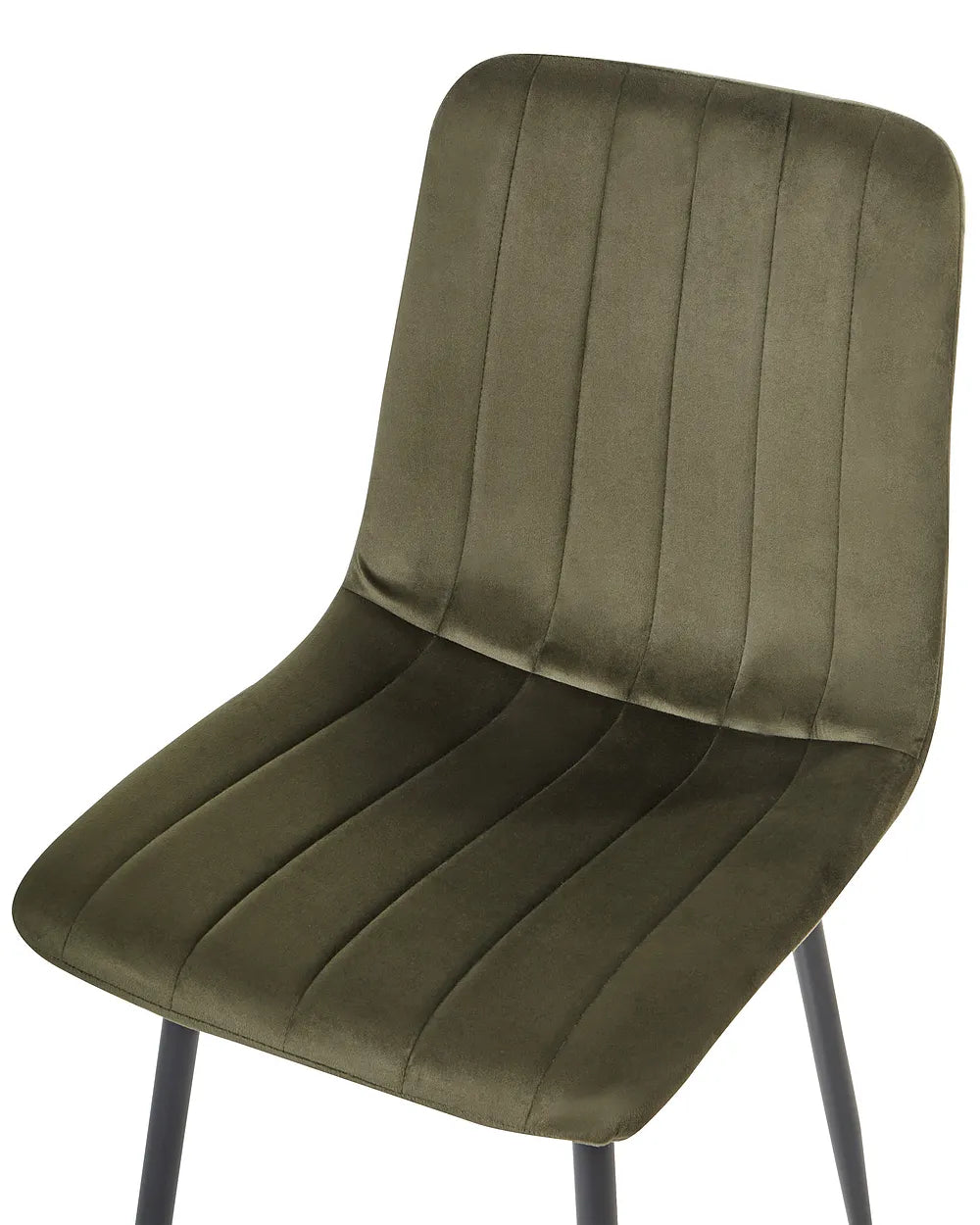 Set of 4 Dining Chairs Velvet Olive Green Brelle