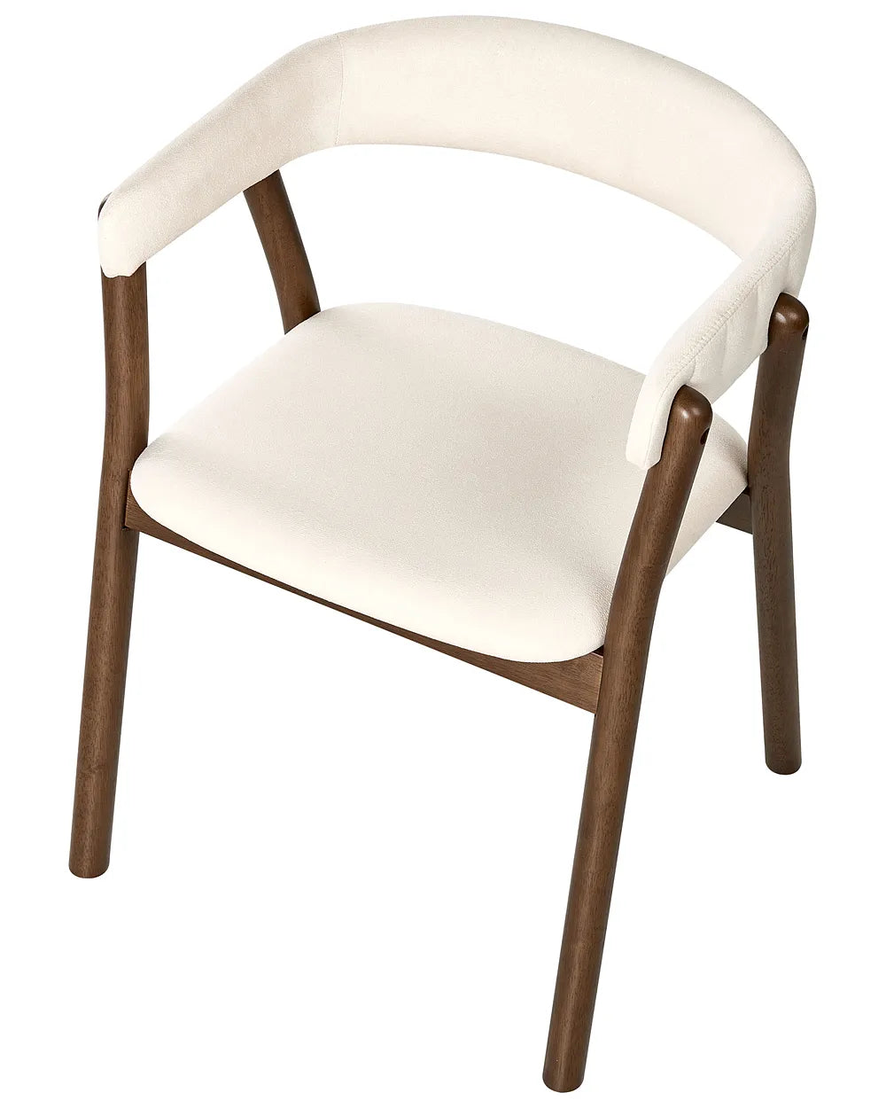 Set of 2 Dining Chairs Fabric Off-White/Dark Brown Irish