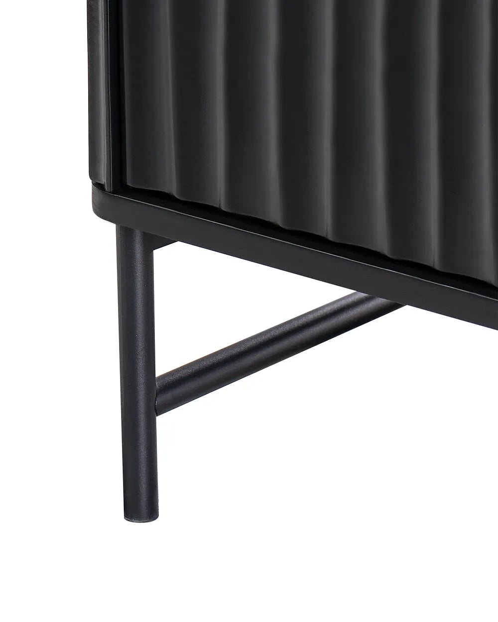 2 Drawer Bedside Table Marble/ Black Catris