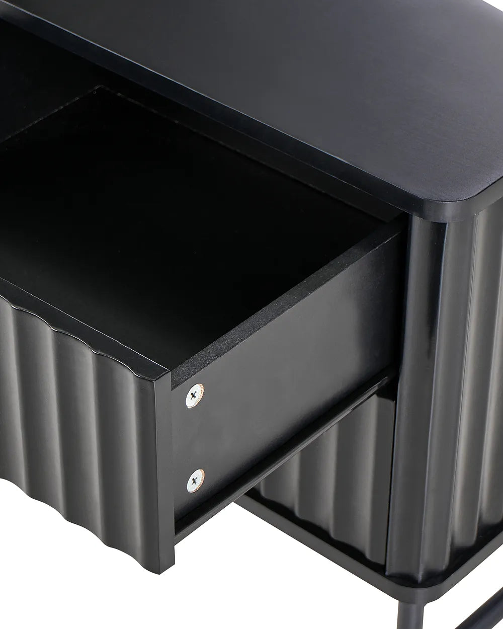 2 Drawer Bedside Table Black Catris