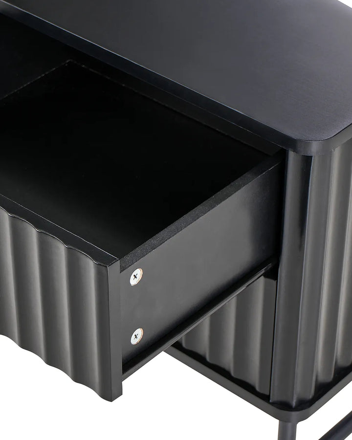 2 Drawer Bedside Table Black Catris