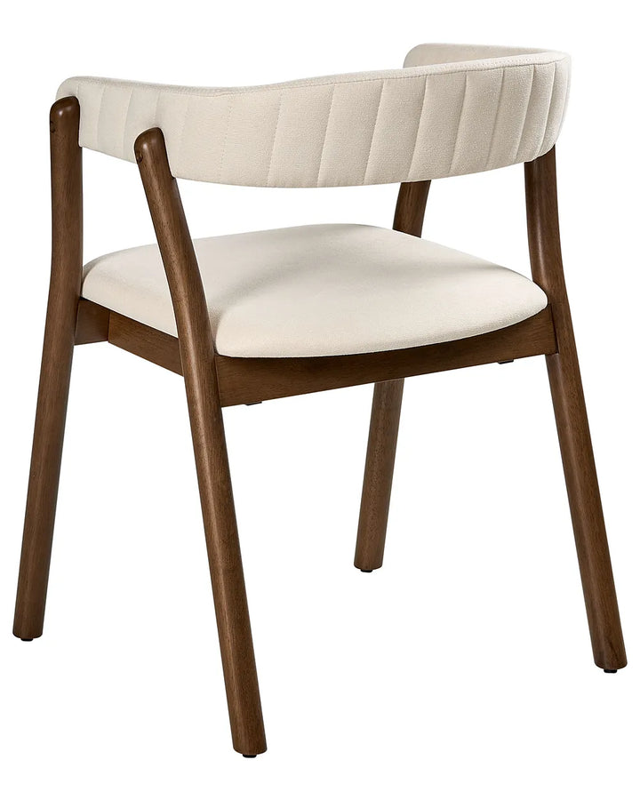 Set of 2 Dining Chairs Fabric Off-White/Dark Brown Irish