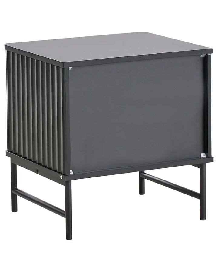2 Drawer Bedside Table Black Catris