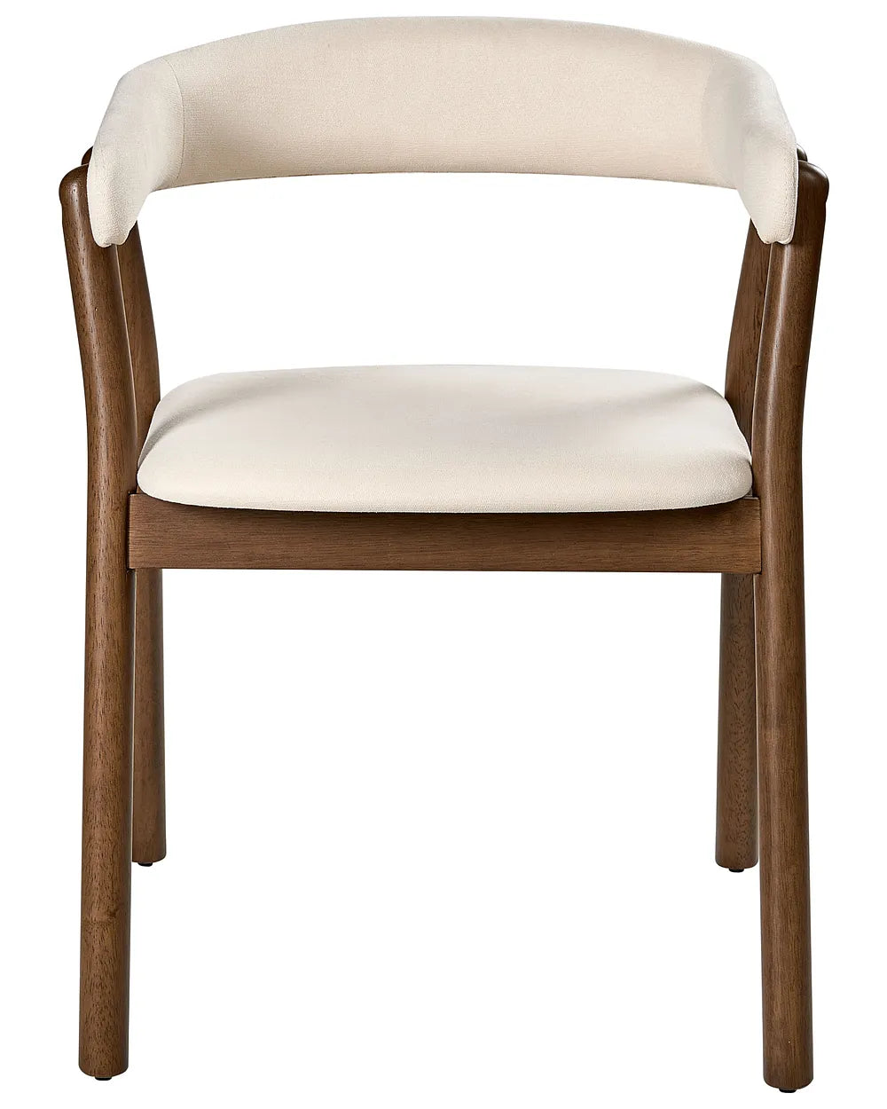 Set of 2 Dining Chairs Fabric Off-White/Dark Brown Irish