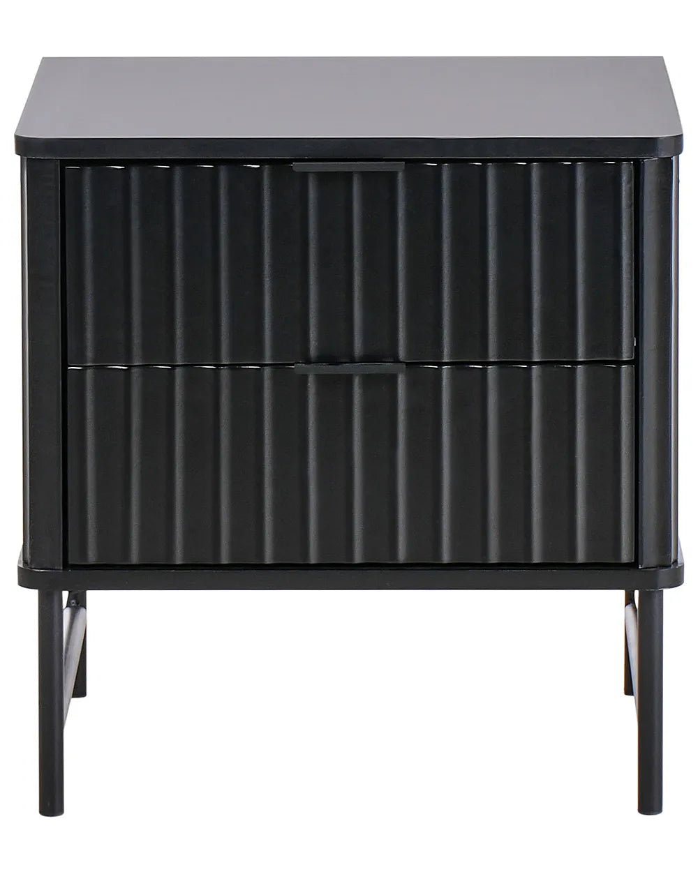 2 Drawer Bedside Table Black Catris