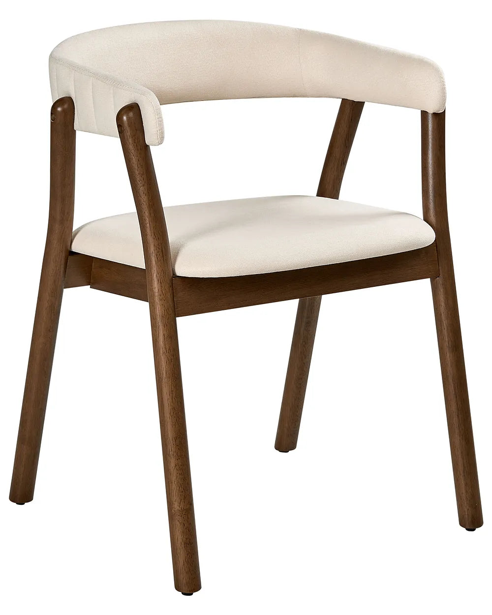 Set of 2 Dining Chairs Fabric Off-White/Dark Brown Irish
