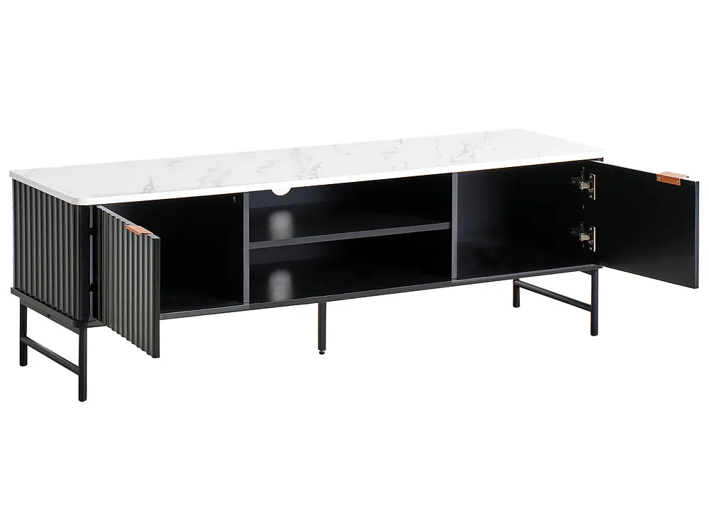 TV Stand Marble/ Black Catris