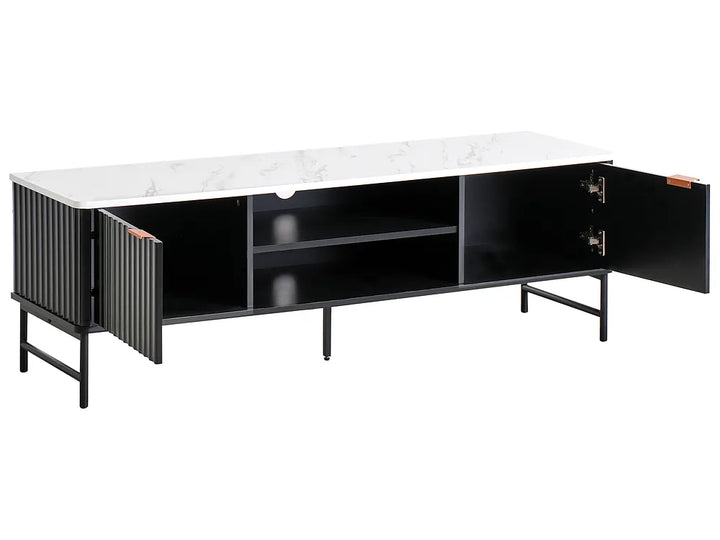 TV Stand Marble/ Black Catris