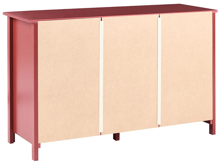 6 Drawer Chest Pine Wood Burgundy Ademara