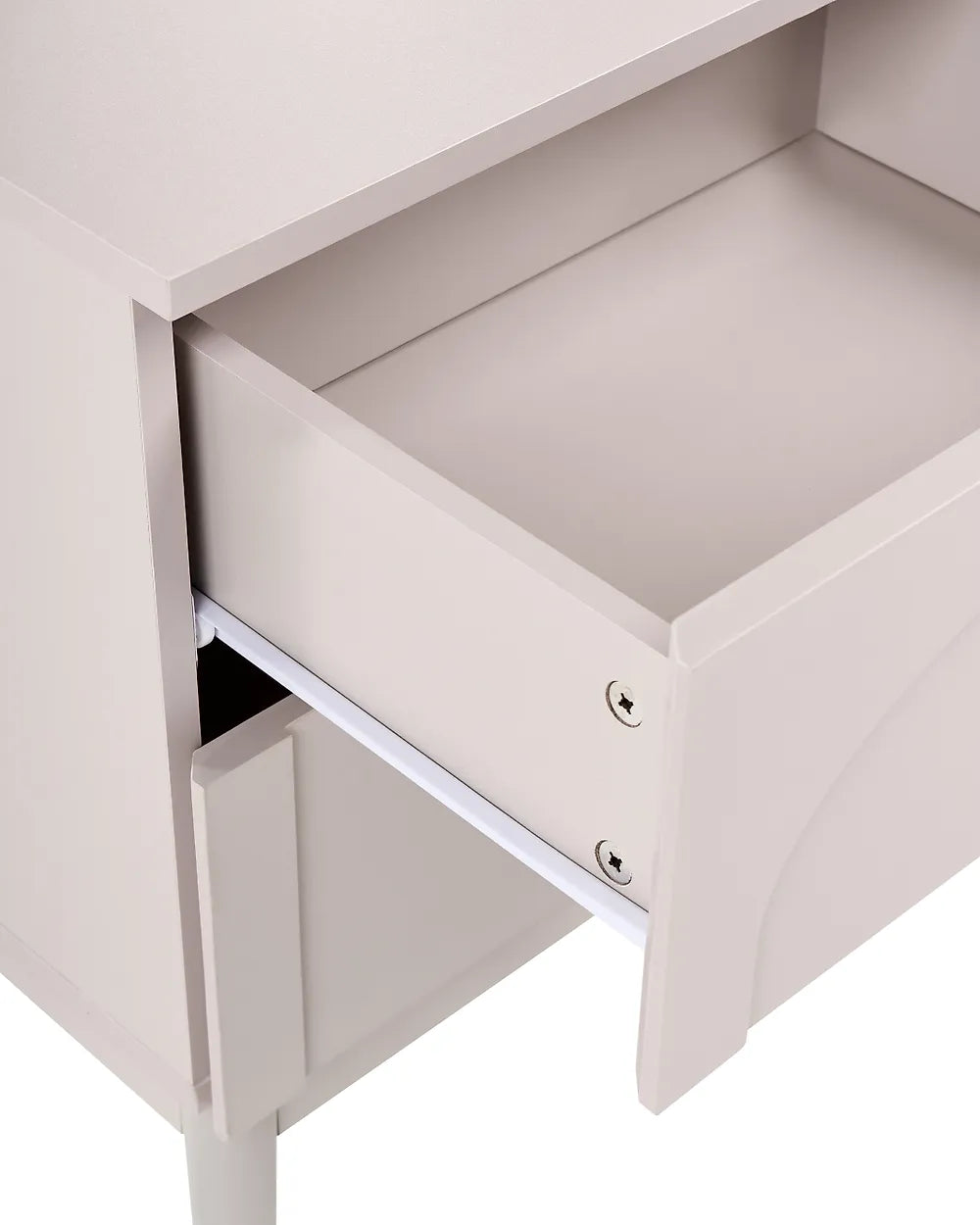 2 Drawer Bedside Table Light Beige Havya