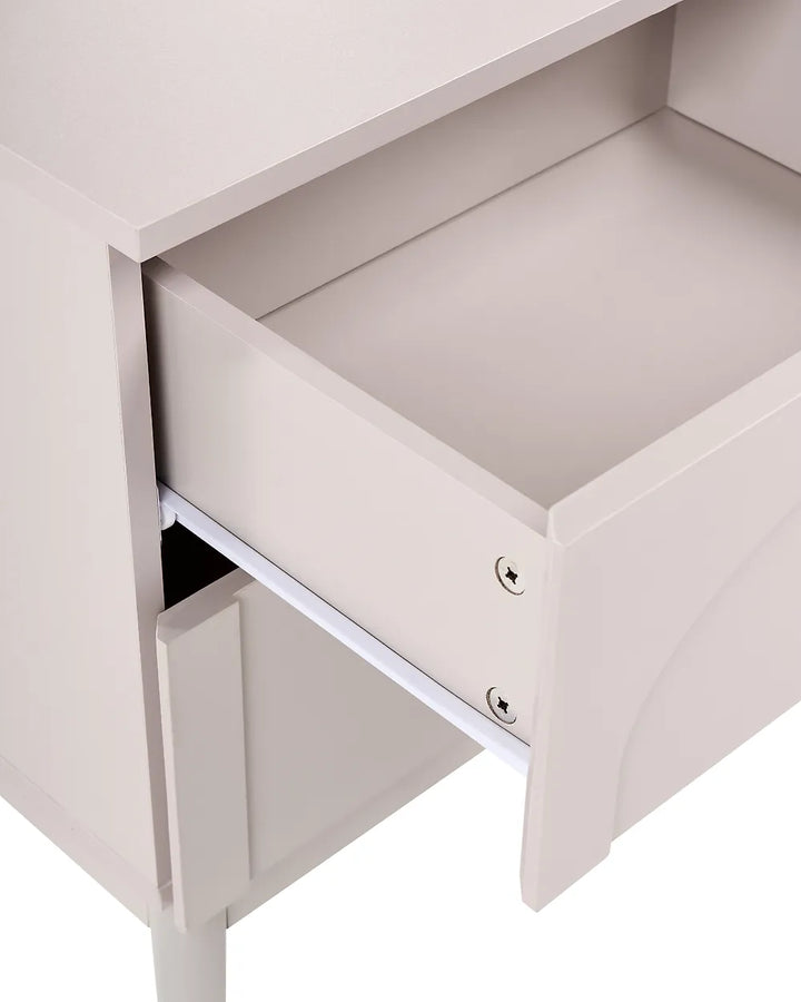 2 Drawer Bedside Table Light Beige Havya