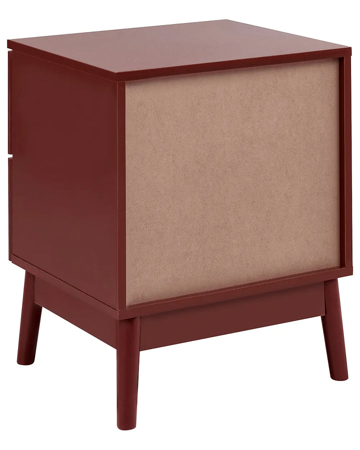 2 Drawer Bedside Table Burgundy Havya