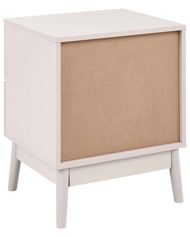 2 Drawer Bedside Table Light Beige Havya
