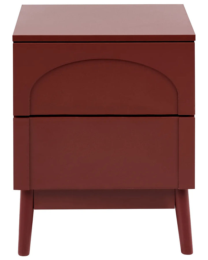 2 Drawer Bedside Table Burgundy Havya