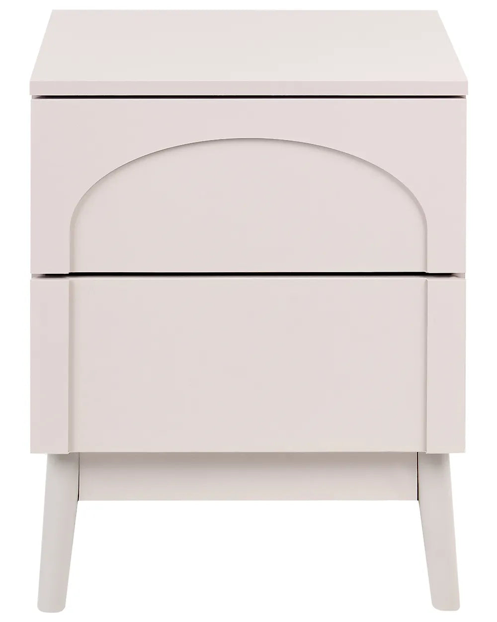 2 Drawer Bedside Table Light Beige Havya