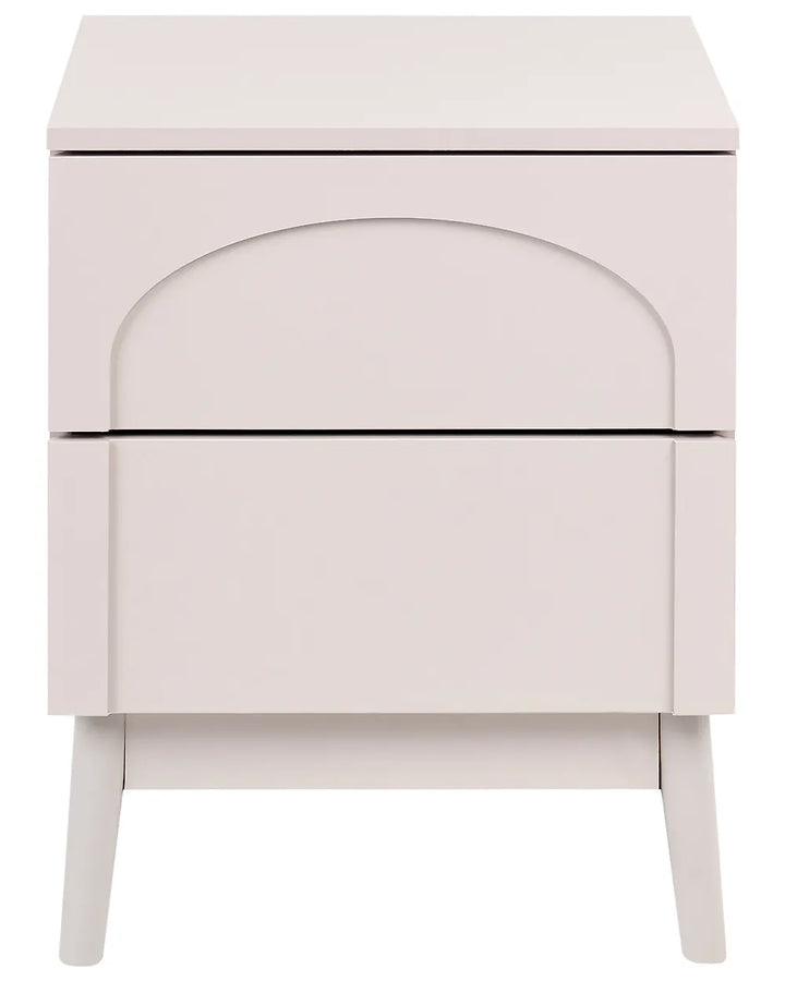 2 Drawer Bedside Table Light Beige Havya