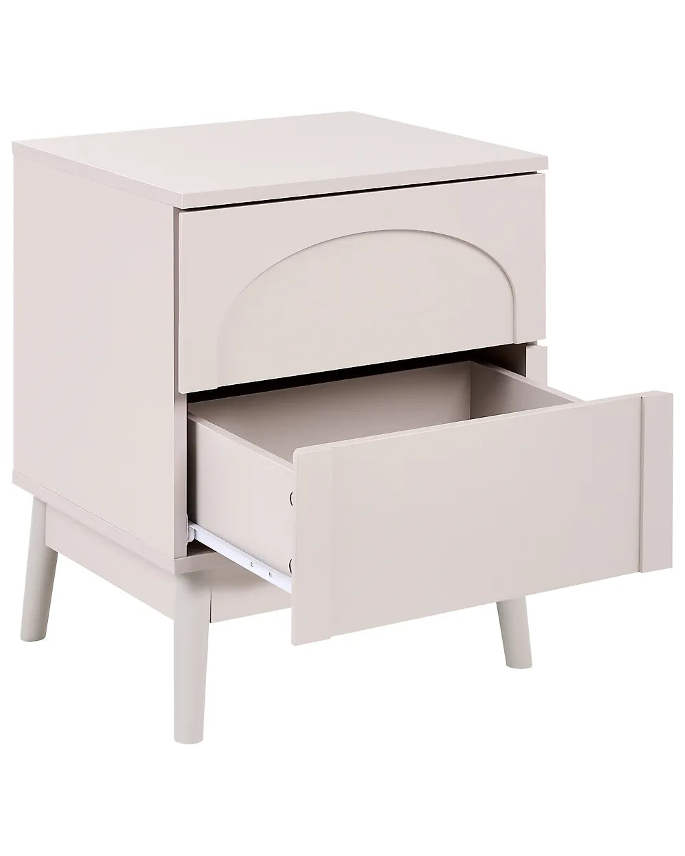 2 Drawer Bedside Table Light Beige Havya