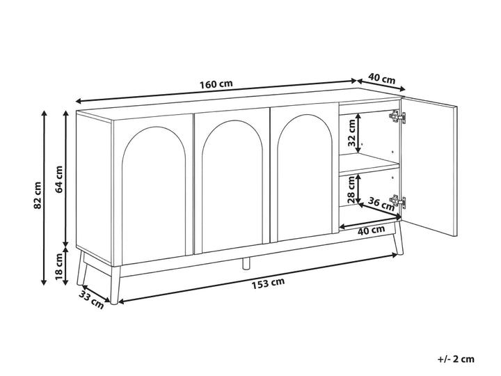 4 Door Sideboard Light Beige Havya