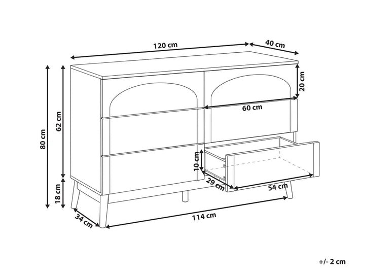 6 Drawer Chest Light Beige Havya