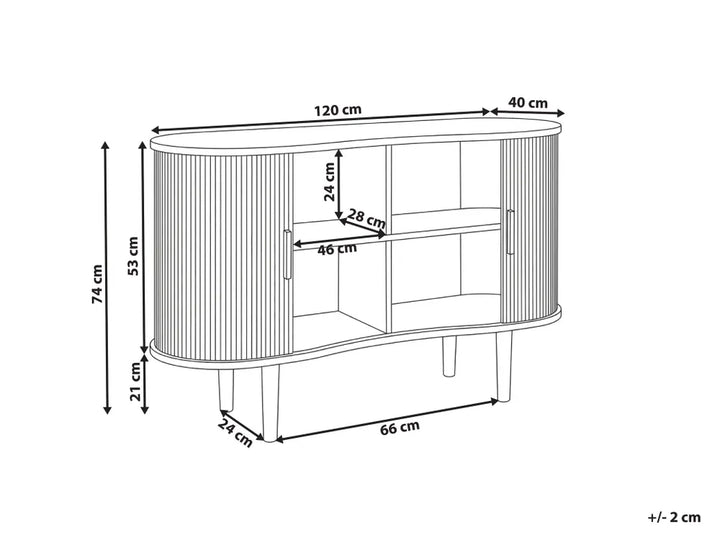 2 Door Sideboard Dark Brown Stemple
