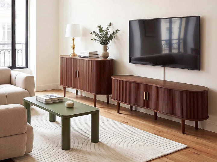 TV Stand Dark Brown Stemple