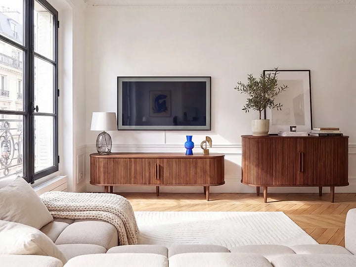 Contemporary dark brown television stand for living room