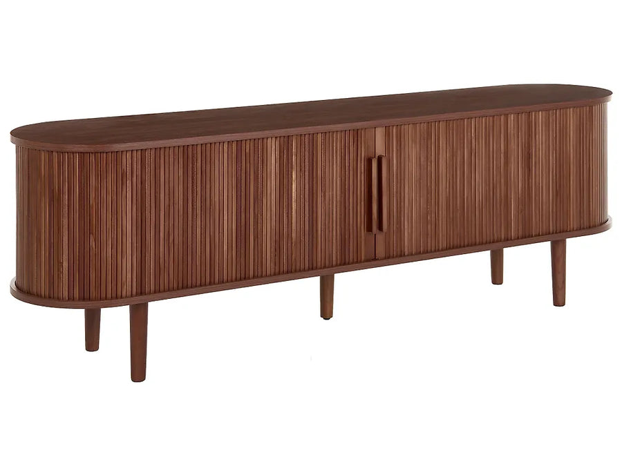Dark brown TV stand with storage