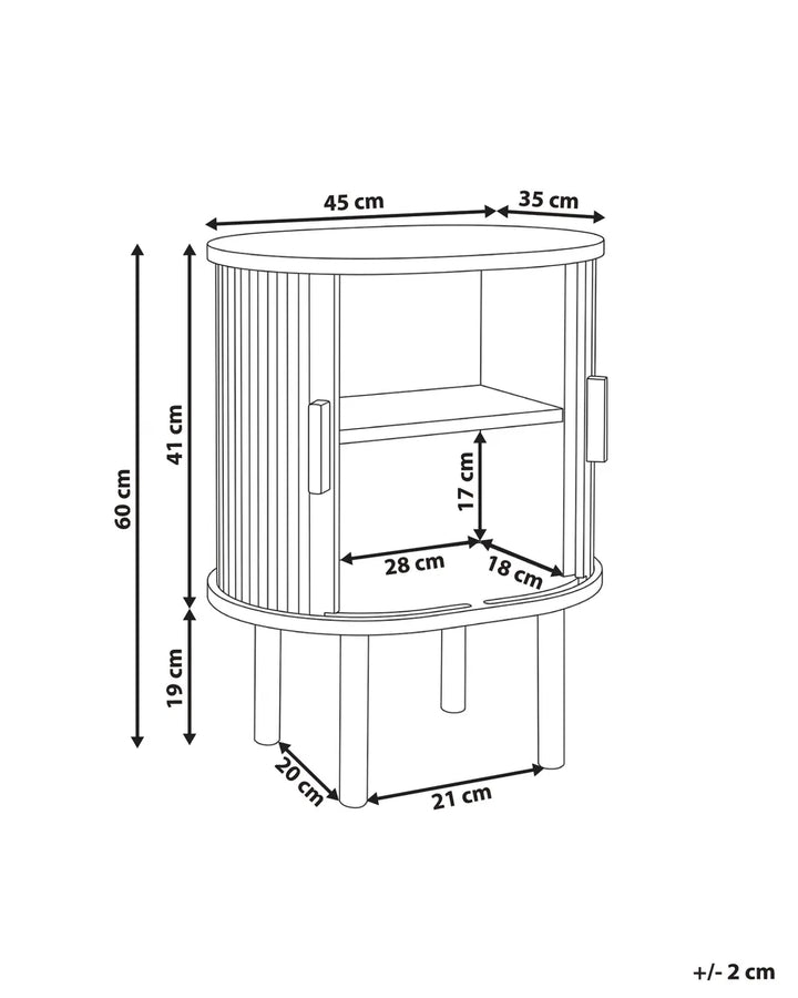 Bedside Table Dark Brown Tolkyn