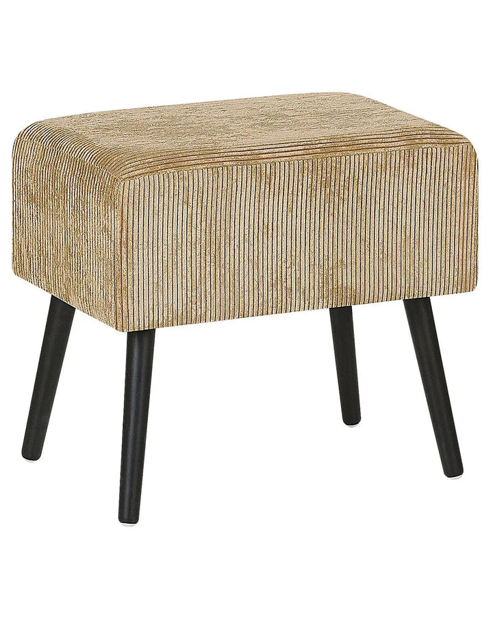 1 Drawer Bedside Table Corduroy Dark Beige Balom