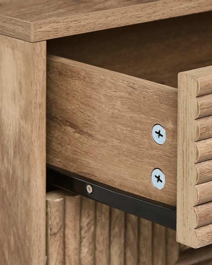 2 Drawer Bedside Table Light Brown Nina