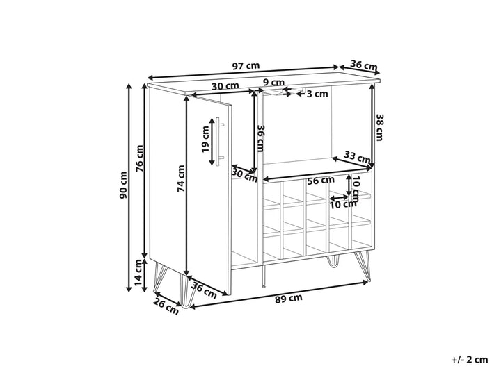 Wine Cabinet Light Brown Cialan