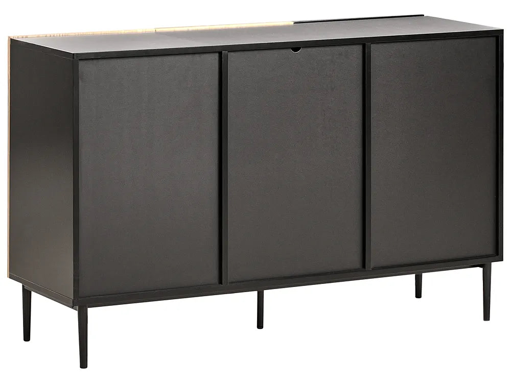 Cabinet Natural Ash Wood Black Travero