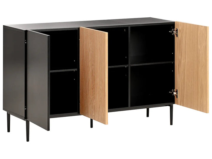 Cabinet Natural Ash Wood Black Travero