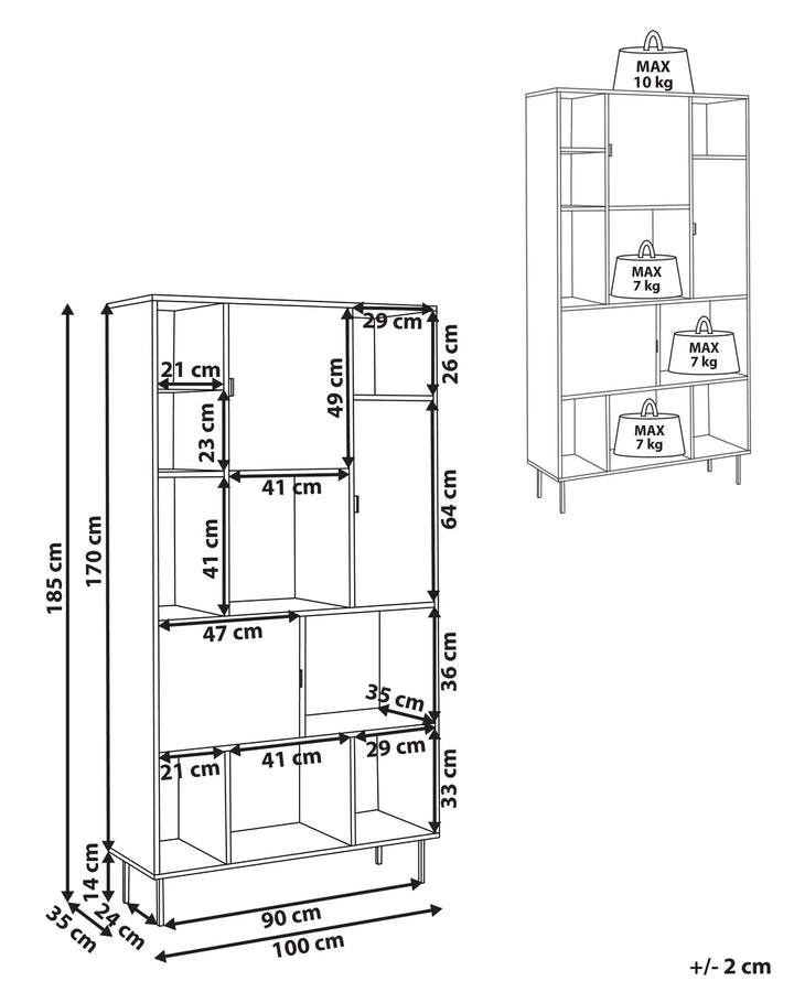 5 Tier Shelving Unit 185 cm Light Brown Korecky