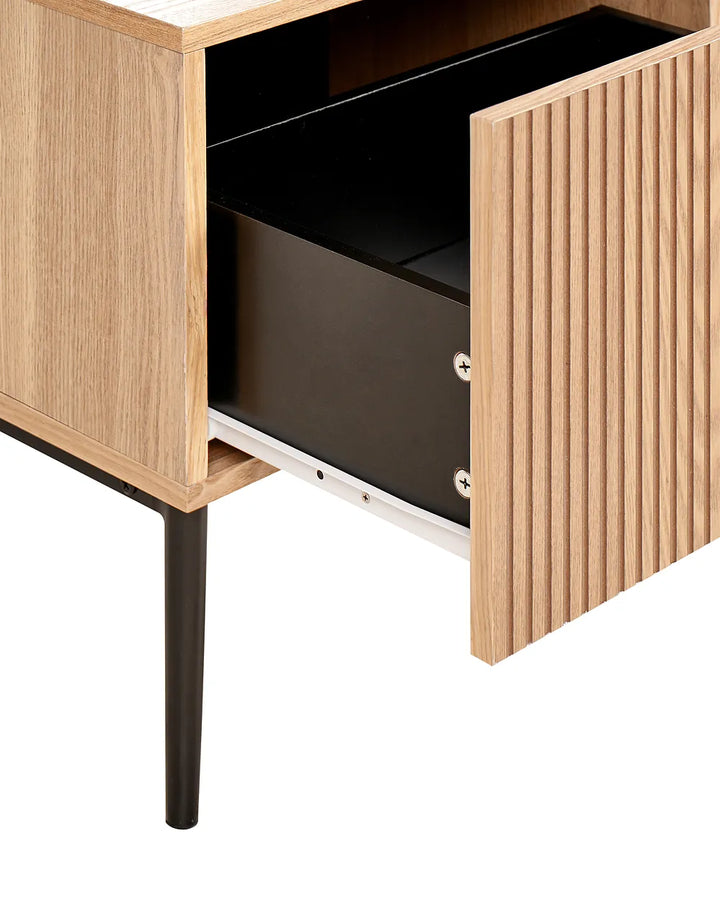 Bedside Table Natural Ash Wood Travero