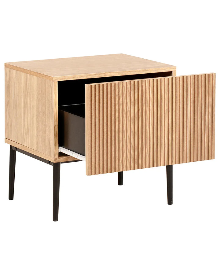 Bedside Table Natural Ash Wood Travero