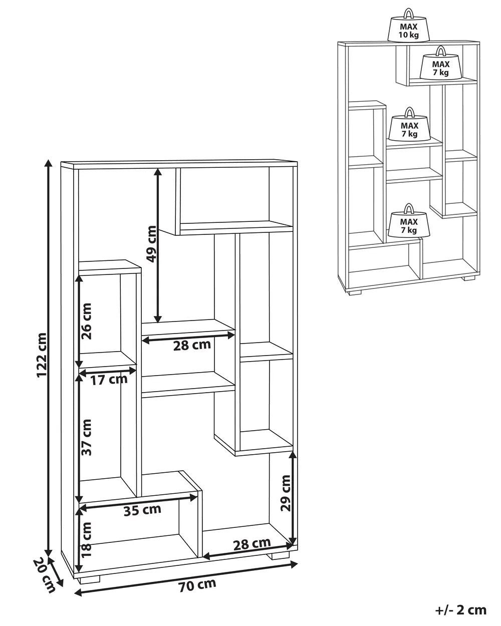 Shelving Unit 122 cm White Cauley