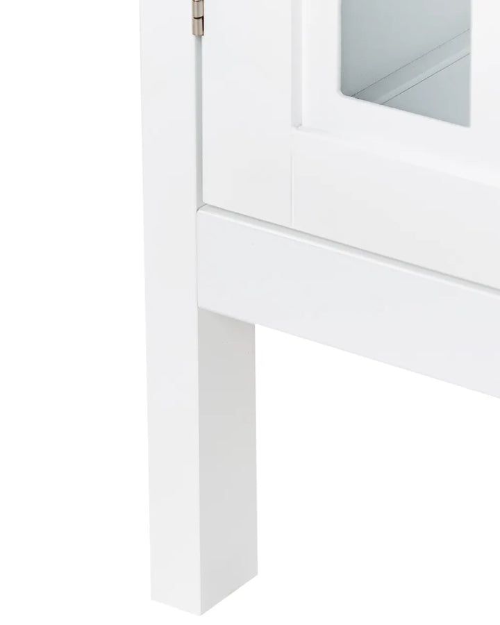 Glass Display Sideboard 80 cm White Kiall