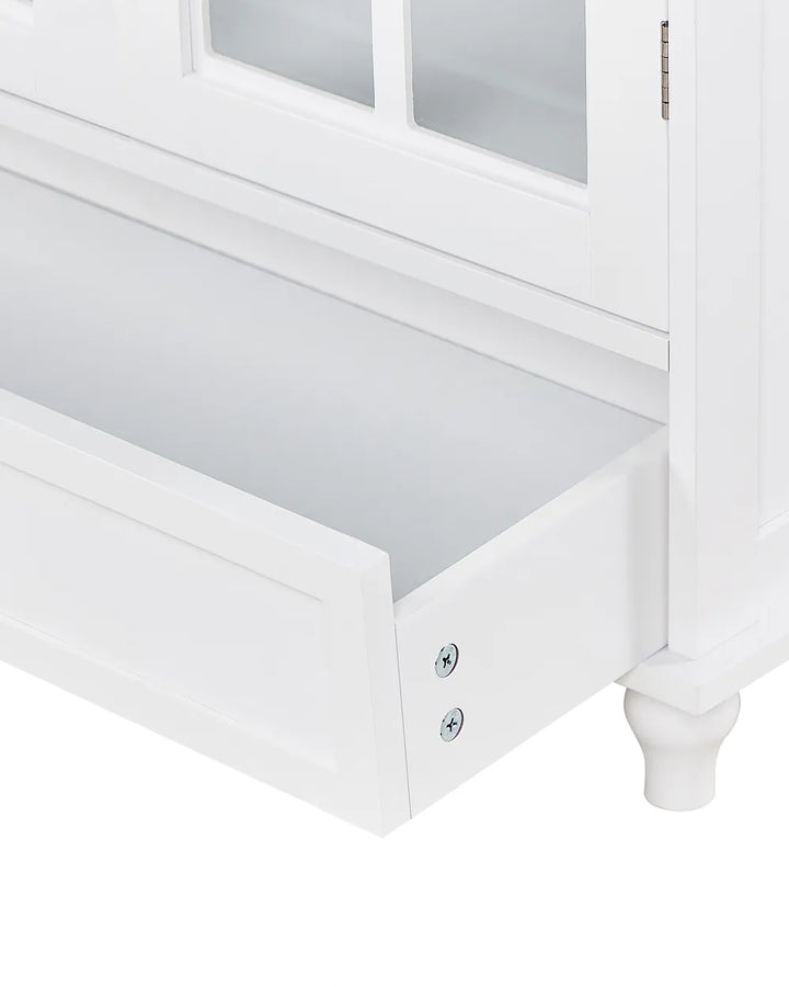Glass Display Sideboard 71 cm White Sessoms