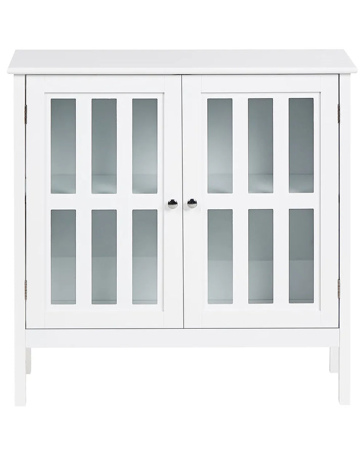 Glass Display Sideboard 80 cm White Kiall