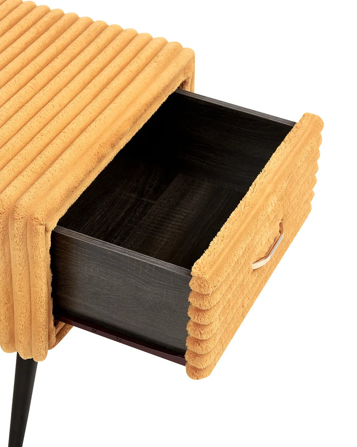 1 Drawer Bedside Table Corduroy Orange Guilford
