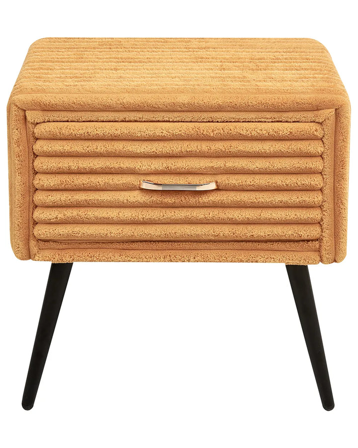 1 Drawer Bedside Table Corduroy Orange Guilford