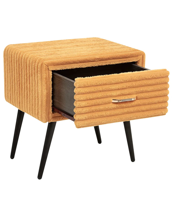 1 Drawer Bedside Table Corduroy Orange Guilford