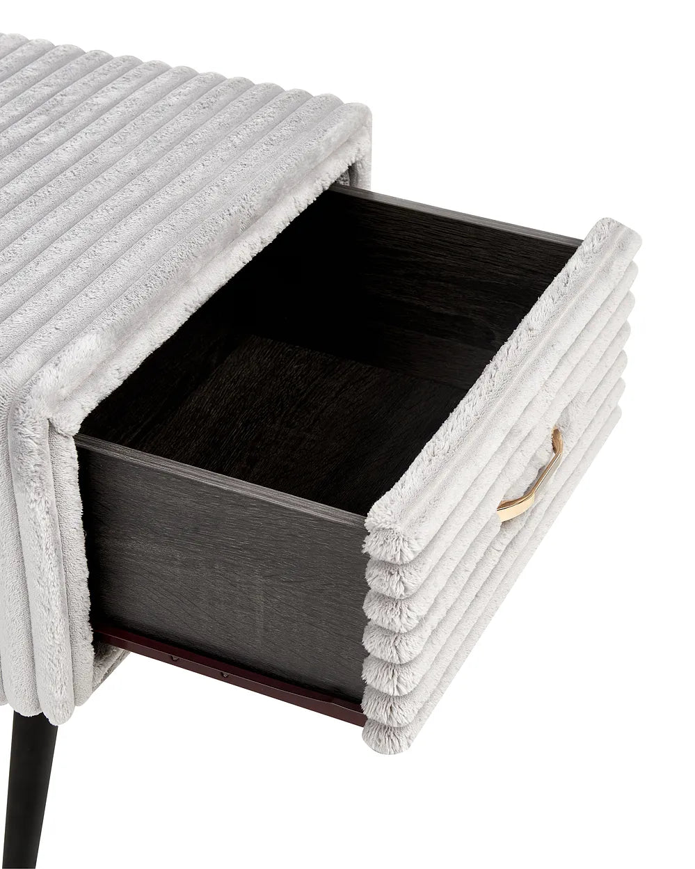 1 Drawer Bedside Table Corduroy Light Grey Guilford