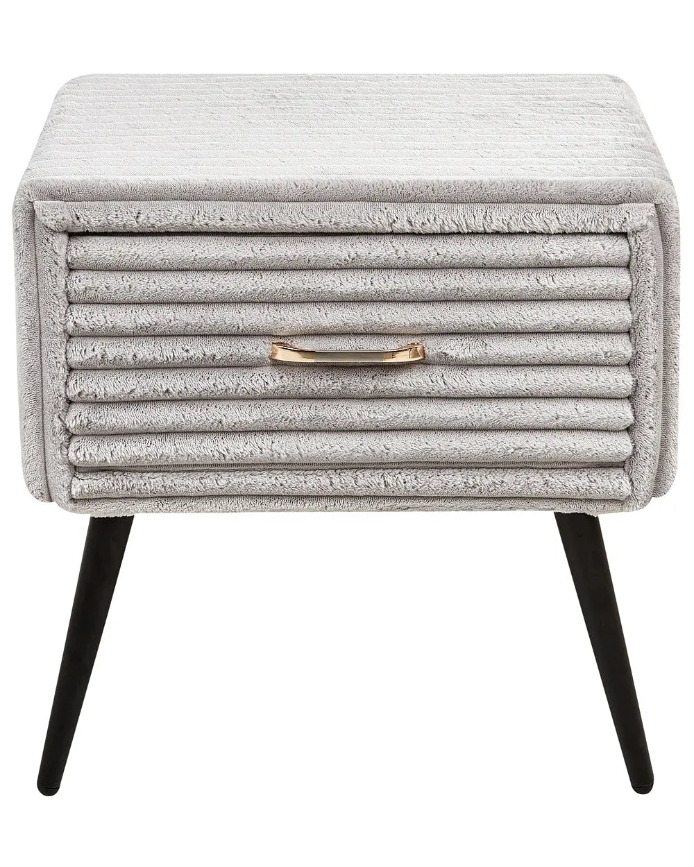 1 Drawer Bedside Table Corduroy Light Grey Guilford