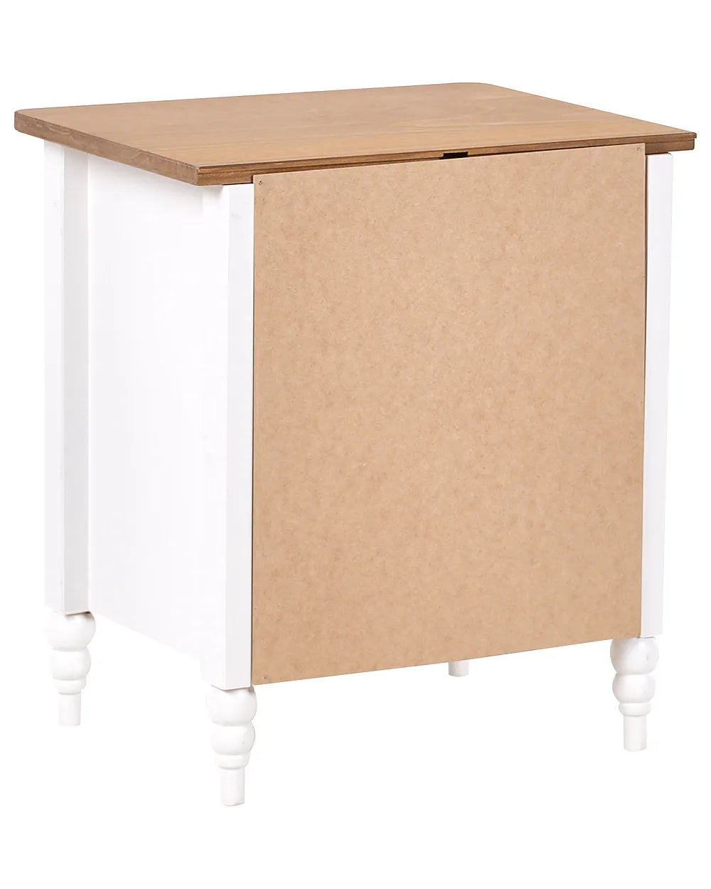 2 Drawer Bedside Table Pine Wood Brown/ White Collynns