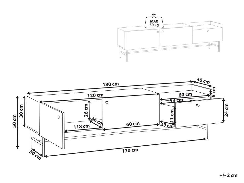 TV Stand Dark Brown Vesna