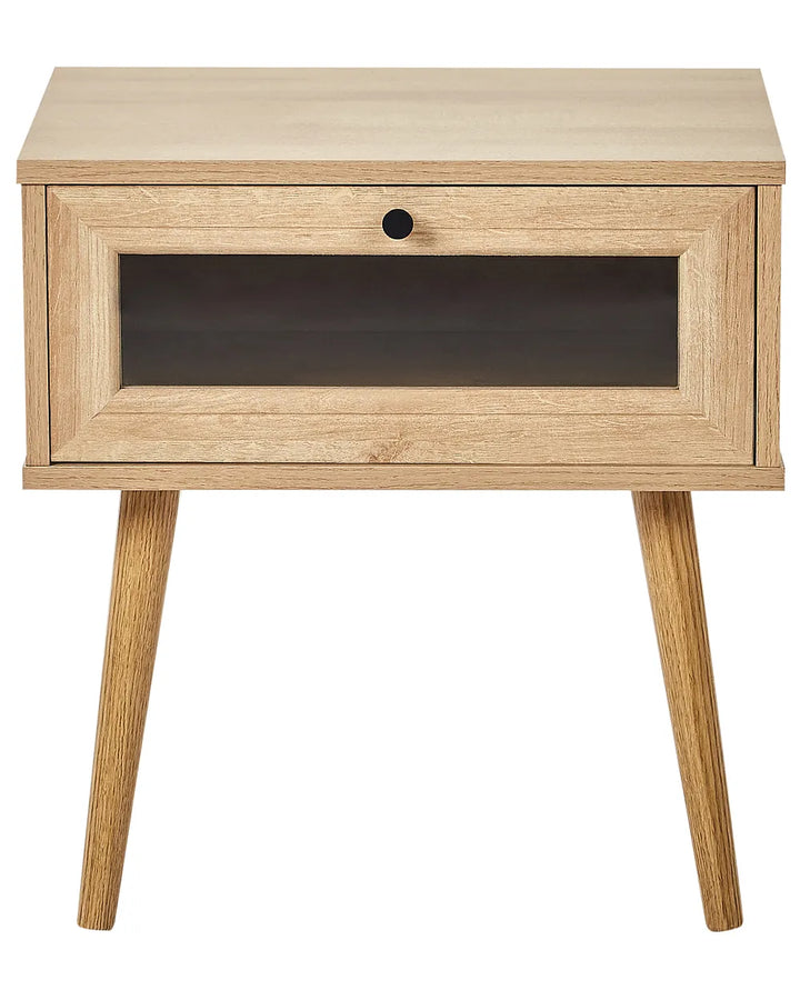 1 Drawer Bedside Table Light Brown Dawna