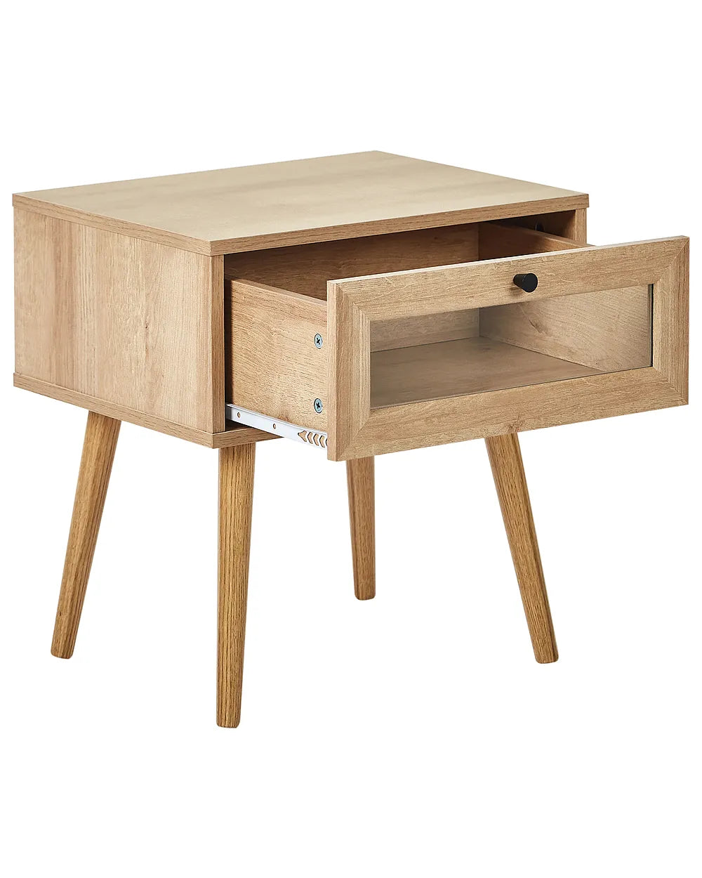 1 Drawer Bedside Table Light Brown Dawna