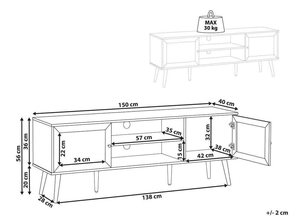 TV Stand Light Brown Dawna